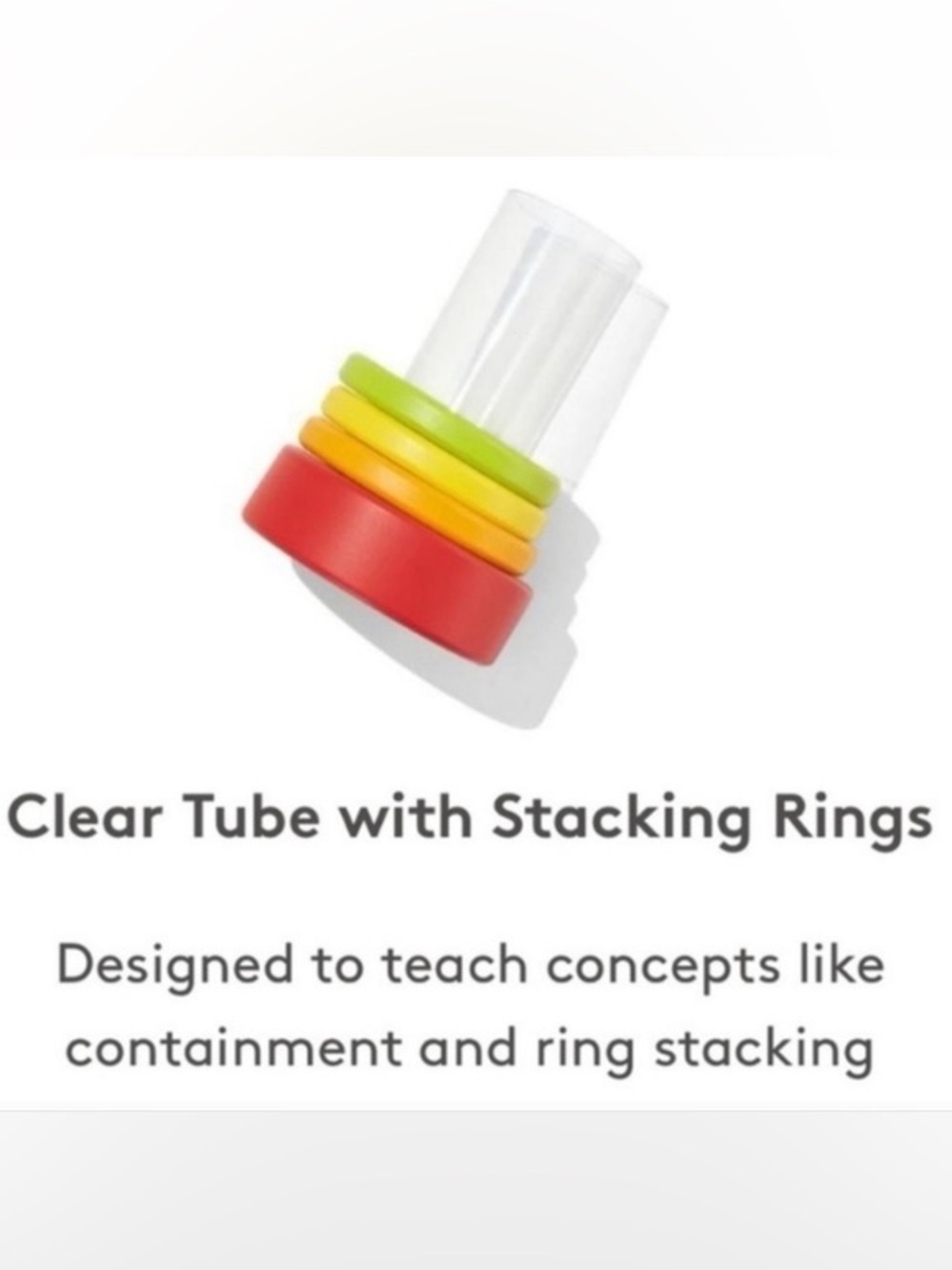 Lovevery Clear Tube with Stacking Rings Montessori toy